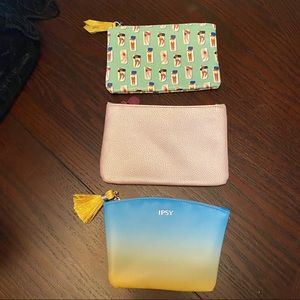Set of 3 Ipsy Makeup Bags